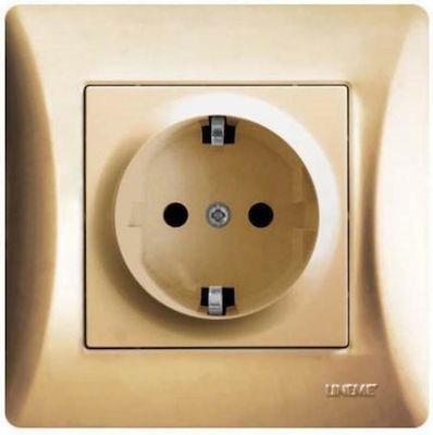 Lineme Single Power Safety Socket Gold