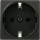 Hager Systo Single Power Socket Black