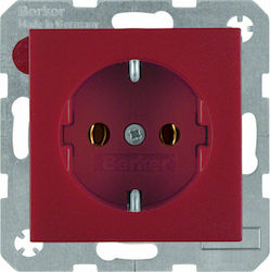 Hager Berker S.1 Power Socket Red 1pcs