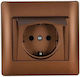 Elmark Rhyme Power Socket Brown 1pcs