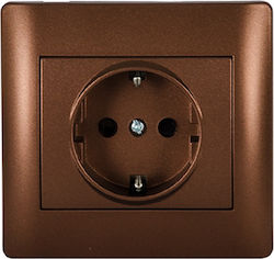 Elmark Rhyme Single Power Socket Coffee Metallic