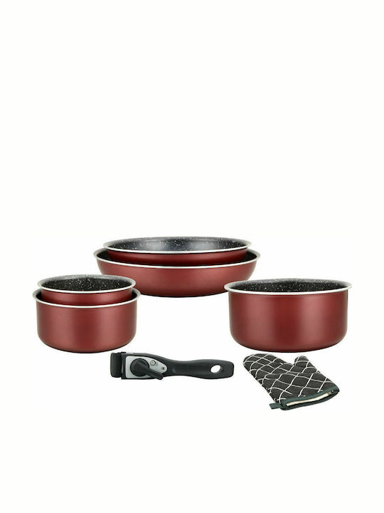 Herzberg Herzberg Cookware Set of Aluminum Red ...