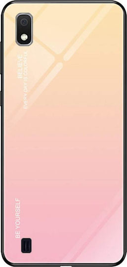Hurtel Gradient Glass Umschlag Rückseite Kunststoff Rosa (Galaxy A10)
