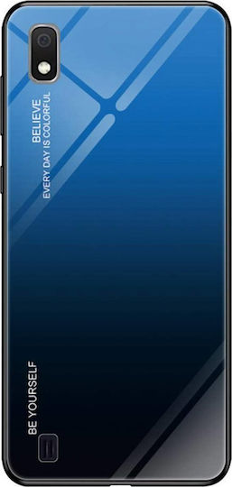 Hurtel Gradient Glass Back Cover Plastic Blue (Galaxy A10)
