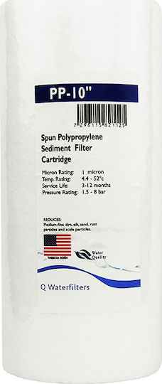QWaterFilters Countertop and Under Sink Water Filter Replacement made of Polypropylene 10" Big-Blue PP 1 μm