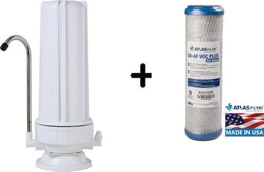 W.F Deluxe Wasserfiltrationssystem Arbeitsplatte mit Ersatzfilter Atlas Filtri CB-AF VOC PLUS 10 SX 0,5 μm