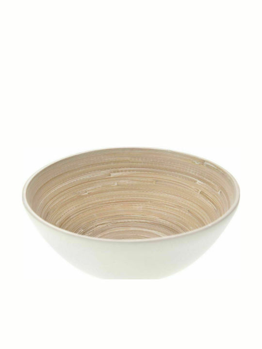 Iliadis Wooden Salad Bowl Κρεμ 22x22x12cm