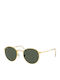 Ray Ban Round Metal Unisex Sunglasses with Gold Metal Frame and Green Lens RB3447 9196/31