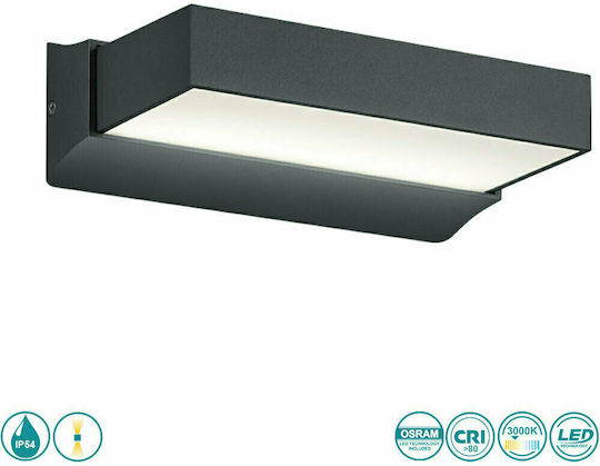 Trio Lighting Cuando Επιτοίχια Εξωτερική Πλαφονιέρα LED IP65 11W με Θερμό Λευκό Φως Διπλής Δέσμης 23.2x13.5x7εκ.