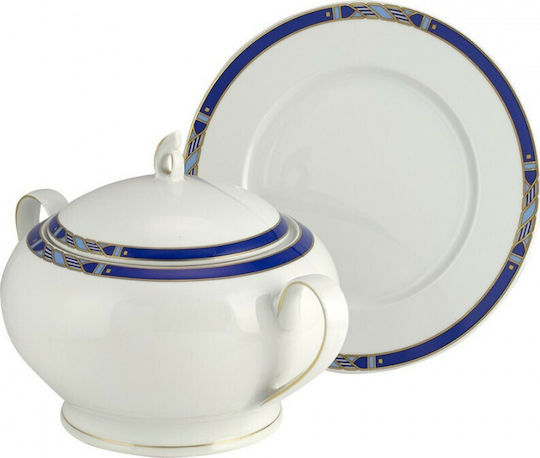 WM Collection Geschirrset aus Porzellan Blue 72Stück