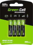 Green Cell Επαναφορτιζόμενες Μπαταρίες AAA Ni-MH 800mAh 1.2V 4τμχ