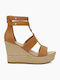 Kolfax Women's Leather Platform Shoes Tabac Brown