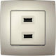 Elmark City Walled Power Socket with 2 USB Port...