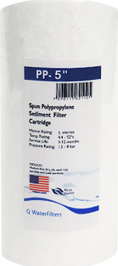 QWaterFilters Water Filter Replacement Central Water Filtration System made of Polypropylene 5" PP-5" 5 μm