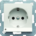 Hager S.1 Single Power Socket White