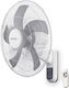 Primo 15833R 800416 PRWF-80416 Ventilator de Perete 65W Diametru 45cm cu Telecomandă Alb