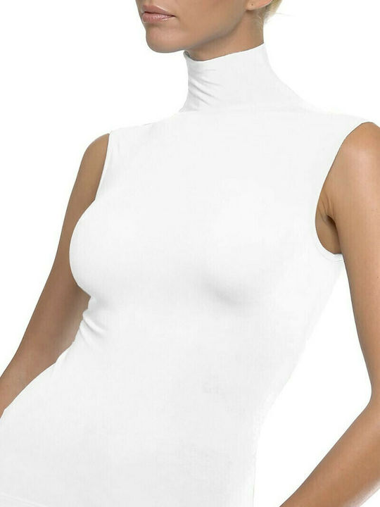 Women's Sleeveless Turtleneck T-Shirt White