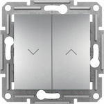 Schneider Electric Asfora Recessed Electrical Lighting Wall Switch with Frame Basic Aluminium EPH1300161