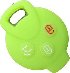 Silicone Car Key Cover Case with 3 Buttons for Smart Green