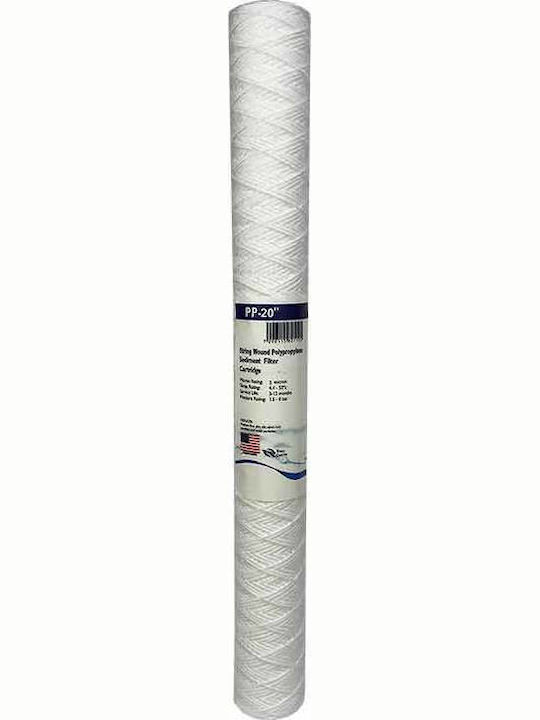 QWaterFilters Резервен филтър за вода за плот и под плот 20" PP-20" 5 микрон