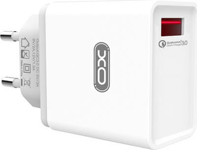 XO Încărcător Fără Cablu cu 2 Porturi USB-A Quick Charge 3.0 Albς (L31)