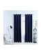 vidaXL Set Curtains with Grommets Dark Blue Velvet 140x175cm
