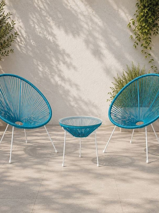 Garten- und Outdoor-Möbelsets für kleinen Raum Acapulco 3 Stück Weiß E245A3S