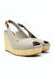 Iconic Elena Sling Back Καλοκαιρινές Γυναικείες Πλατφόρμες Μπεζ