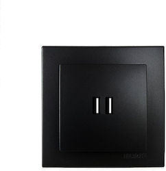 Geyer Nilson Power Socket with 2 USB Ports Black