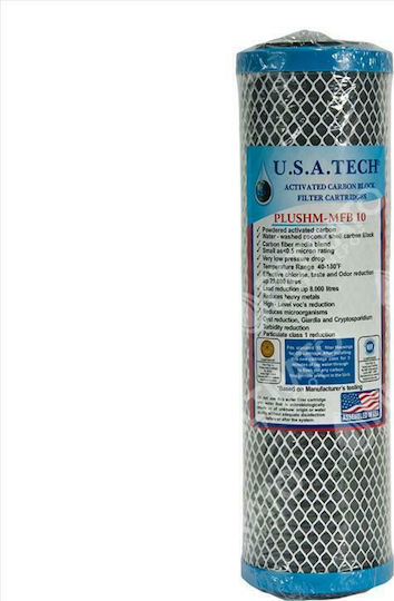 USA Tech Countertop and Under Sink Water Filter Replacement made of Activated Carbon 10" HM-MFB 10 0.5 μm