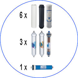 Aqua Filter Ersatz-Wasserfilter Umkehrosmose (RO) / Unter der Spüle aus Aktivkohle 10" RO 7ST SET-2 22Stück