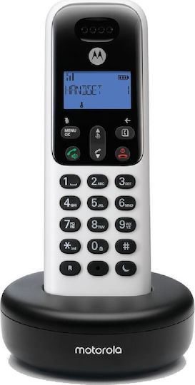 Motorola T501+ Ασύρματο Τηλέφωνο με Ελληνικό Μενού Λευκό