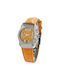 Chronotech Uhr mit Orange Lederarmband CT7280B-07