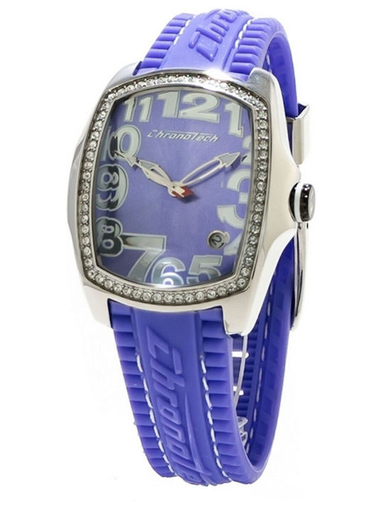 Chronotech Women's Watch with Purple Rubber Strap