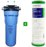 Pentair Under Sink / Central Supply Water Filter System 3GSL Single , ½" Inlet/Outlet, with 10" Replacement Filter Pentek CBR2-10 0.5 μm 5730532096
