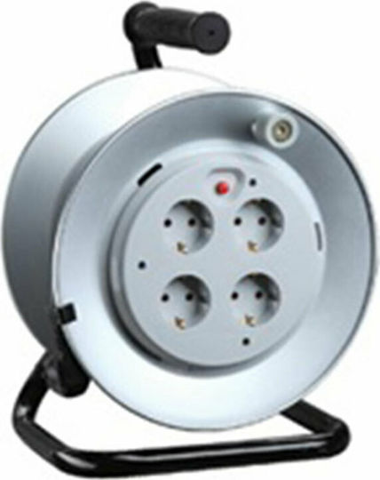 HGI Extension Reel Cord 3 x 1.5mm²/25m Silver