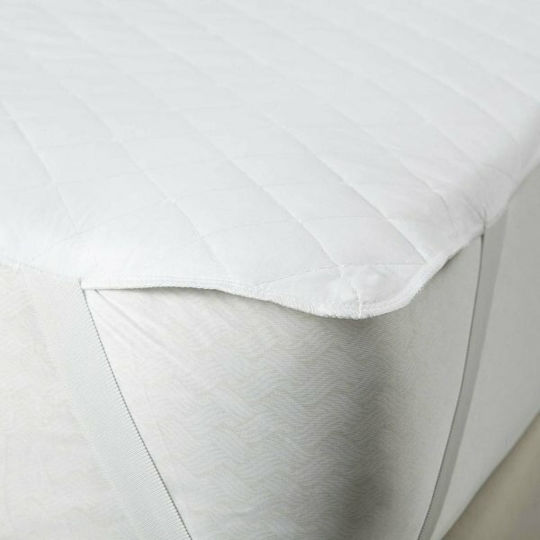 La Luna Protective Cover Queen Waterproof with Elastic Bands Flannel White 4 Tyres 160x200cm