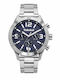 Timberland Stranton Ceas Bărbați 49mm Cronograf Baterie cu Brățară Argintie din Oțel Inoxidabil