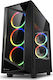 Sharkoon REV200 Gaming Midi Tower Computer Case with Window Panel and RGB Lighting Black