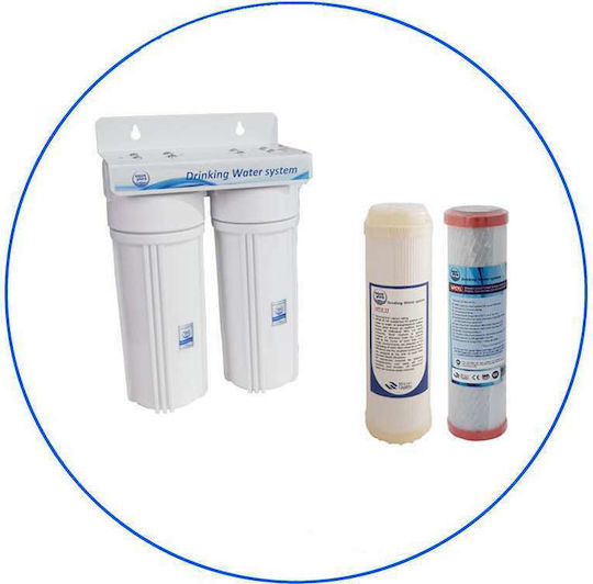 Aqua Pure Home Ufpro Water Filtration System Double Under Sink / Central Supply with Replacement Filter Aqua Pure APUF 2T 0.01 μm, Aqua Pure APCYL 0.5 μm