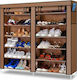 T2712 Fabric Shoe Organizer with 12 Shelves Καφέ 118x30x120cm