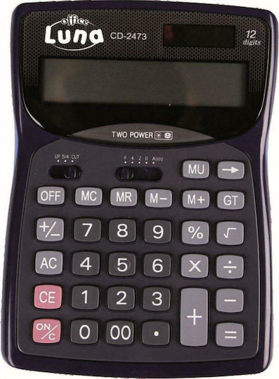 Luna CD-2473 Αριθμομηχανή 12 Ψηφίων σε Μαύρο Χρώμα