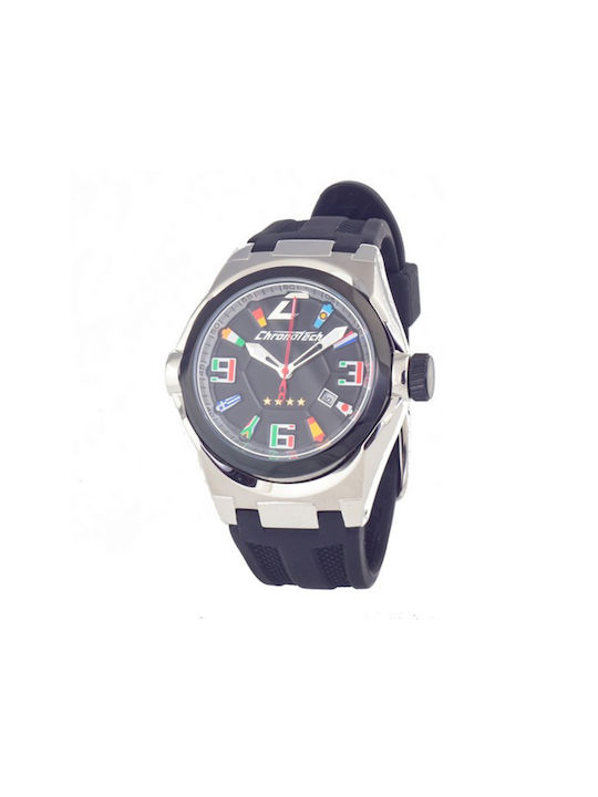 Chronotech Ceas Baterie cu Albastru Brățară din cauciuc CT7036M-15