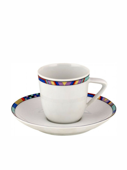 WM Collection N30593 Set Căni Maro Din porțelan 100ml 6buc