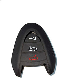 Silicone Car Key Cover Case with 3 Buttons for Porsche Black