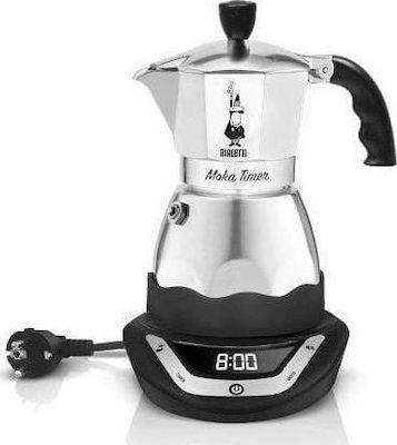 Bialetti Moka Timer Elektrisch Espresso-Kanne 6 Cups 356W Edelstahl Silber