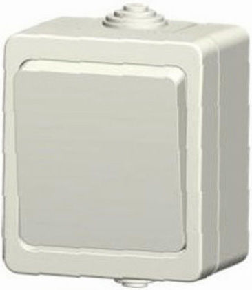 Geyer Waterproof Wall-Mounted Electrical Wall Switch One-Way with Frame Aller Retour White