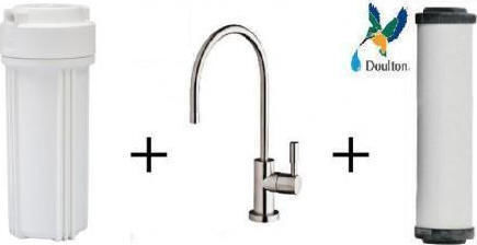 Water Quality Water Filtration System Single Under Sink / Central Supply with Faucet & Replacement Filter Doulton Ultracarb Imperial OBE 0.5 μm