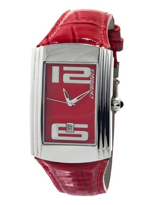 Chronotech Ceas de Damă cu Roșu Curea din Piele