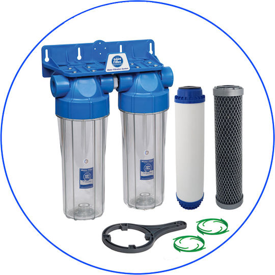 Aqua Filter 3SFCCBL-S Устройство за Филтриране на Вода Двуместно Под Мивката с Резервен Филтър